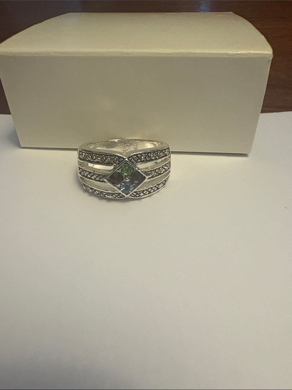 Silver Multi-Stone Accent Ring in Silver
